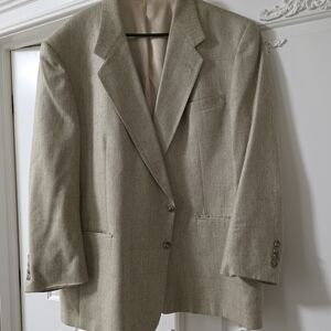 Hart Schaffner Marx Beige Windowpane Sport Coat